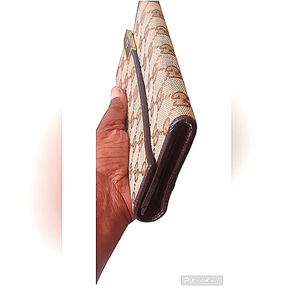 GUCCI GUCCISIMA AUTHENTIC SIGNATURE MONOGRAM CANVAS LEATHER WALLET  EUC - Picture 10 of 16